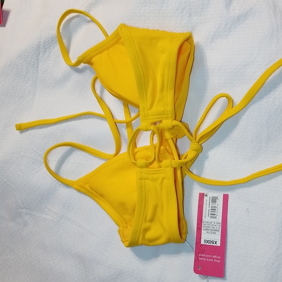 NWT REMOVABLE PADS FAUX KNOT FRONT SWIMSUIT SWIM TOP BRA XS - Picture 4 of 4